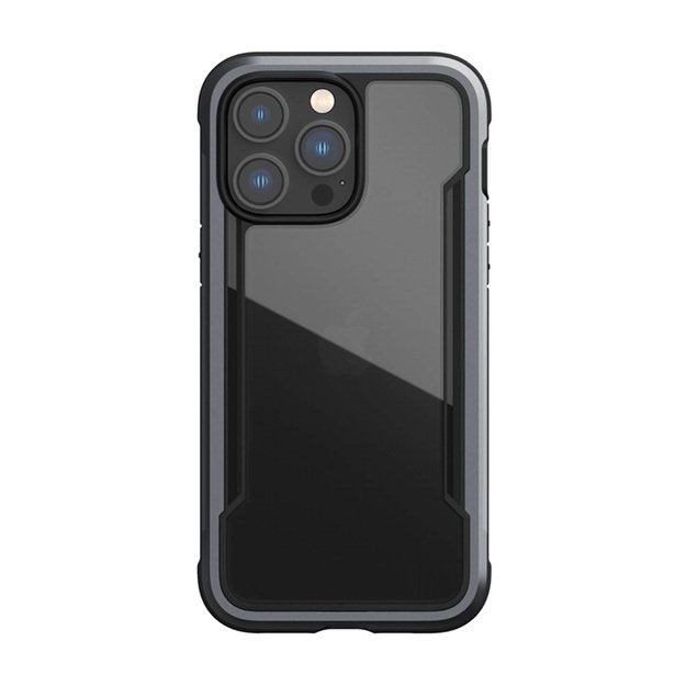 „X-Doria Raptic Shield“ – aliuminio dėklas, skirtas „iPhone 14 Pro Max“ (patikrintas kritimo metu 3 m) (juodas)