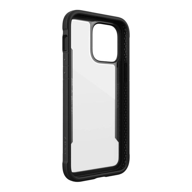 „X-Doria Raptic Shield“ – aliuminio dėklas, skirtas „iPhone 14 Pro Max“ (patikrintas kritimo metu 3 m) (juodas)