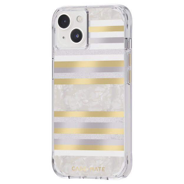 Case-Mate Pearl Stripes MagSafe – dėklas dekoruotas perlamutru, skirtas iPhone 14 / iPhone 13 (Pearl Stripes)