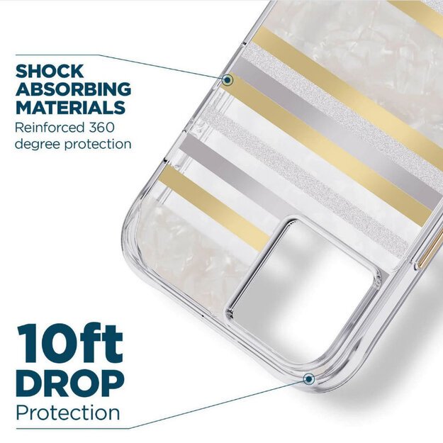 Case-Mate Pearl Stripes MagSafe – dėklas dekoruotas perlamutru, skirtas iPhone 14 / iPhone 13 (Pearl Stripes) 12