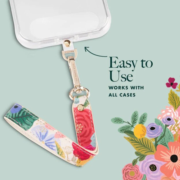 Rifle Paper Phone Wristlet – universalus telefono dirželis (Garden Party Blush)