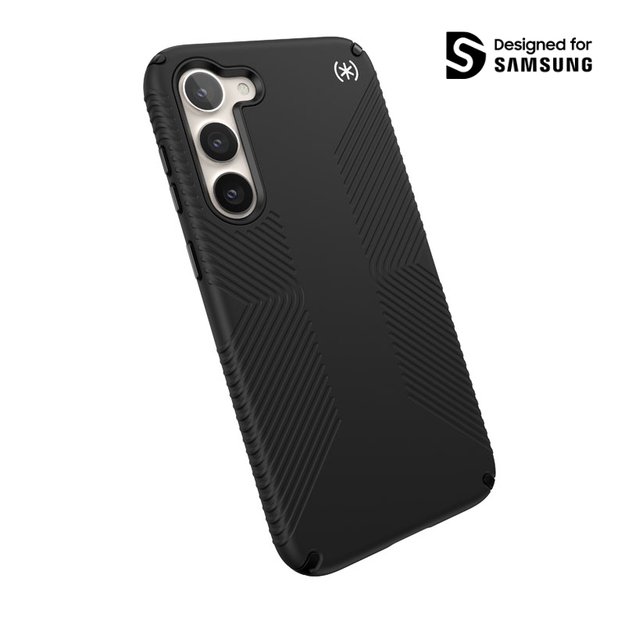 Speck Presidio2 Grip – neslystantis dėklas, skirtas Samsung Galaxy S23+ (juodas / juodas / baltas)