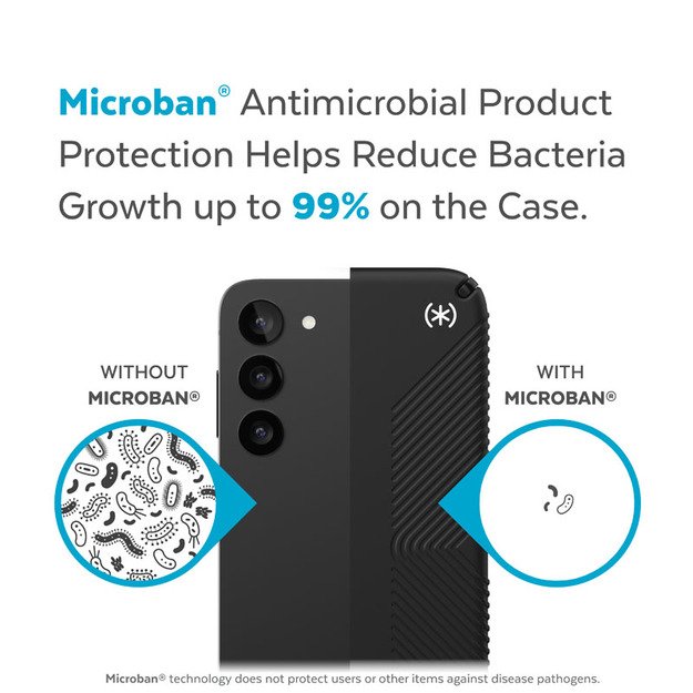 Speck Presidio2 Grip – neslystantis dėklas, skirtas Samsung Galaxy S23+ (juodas / juodas / baltas) 16