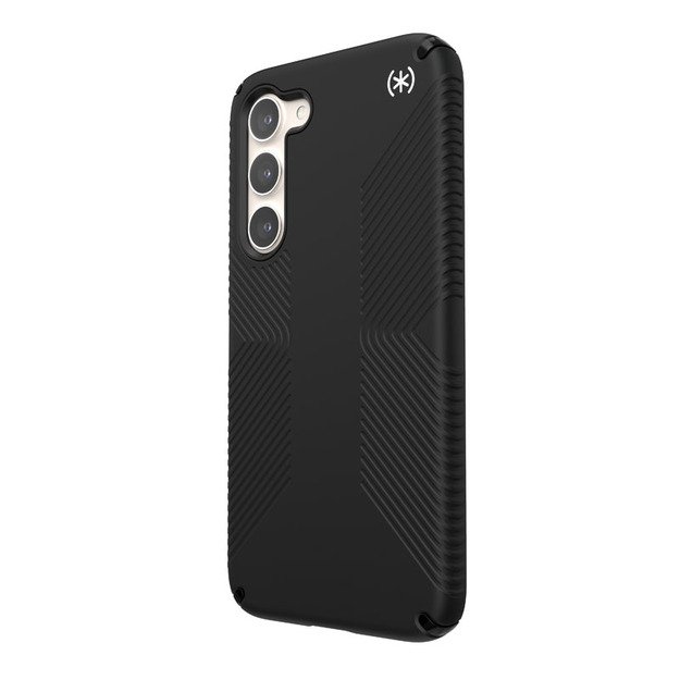 Speck Presidio2 Grip – neslystantis dėklas, skirtas Samsung Galaxy S23+ (juodas / juodas / baltas)