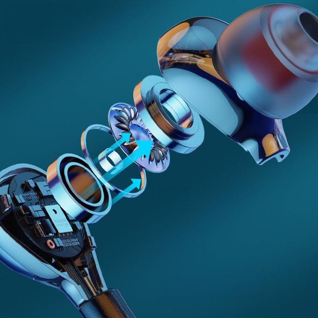 WEKOME YC06 Blackin serija – 3,5 mm laidinės ausinės su HiFi lizdu (baltos) 26