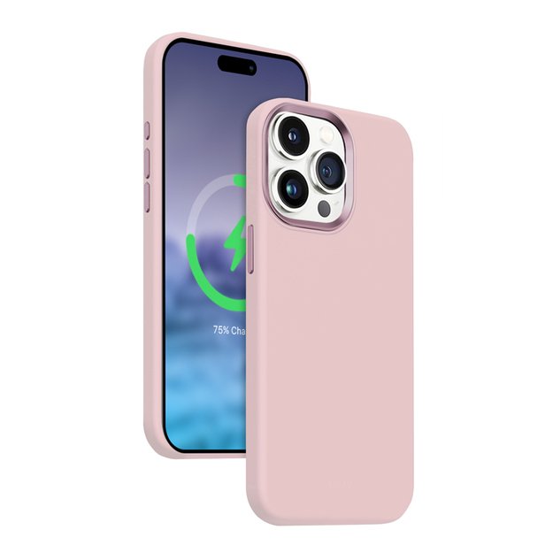 Crong Color Cover LUX Magnetic – dėklas, skirtas iPhone 15 Pro MagSafe (rožinis)