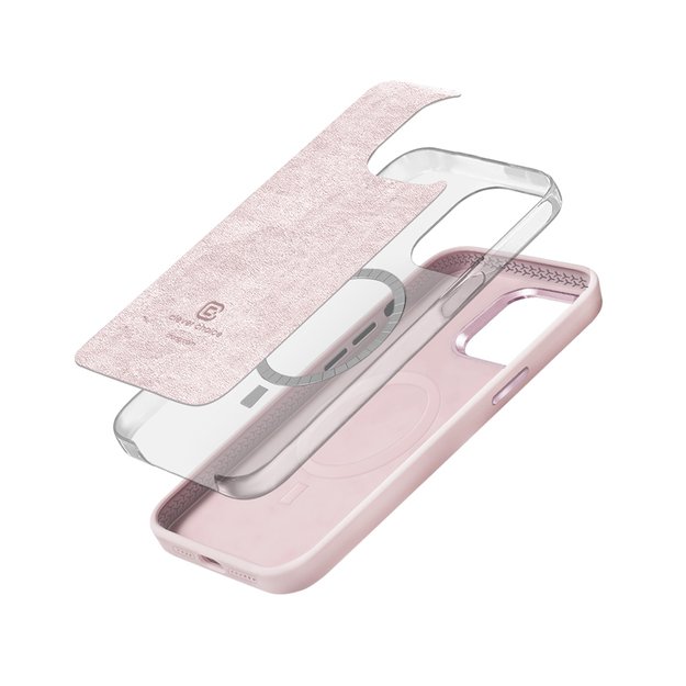 Crong Color Cover LUX Magnetic – dėklas, skirtas iPhone 15 Pro MagSafe (rožinis)