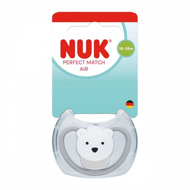 NUK Perfect Match Air POLAR BEAR pacifier 6-18m 1pc box, 6-18 m 1
