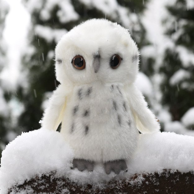 Plush snowy owl 18 cm ECO-FRIENDLY