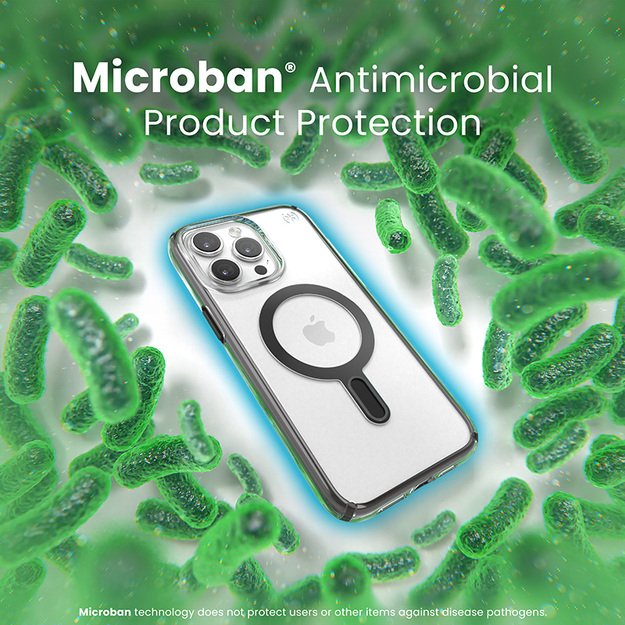 Speck Presidio Perfect-Clear ClickLock & Magsafe – dėklas, skirtas iPhone 15 Pro Max (skaidrus / matinis juodas / šiferio pilkas) 9