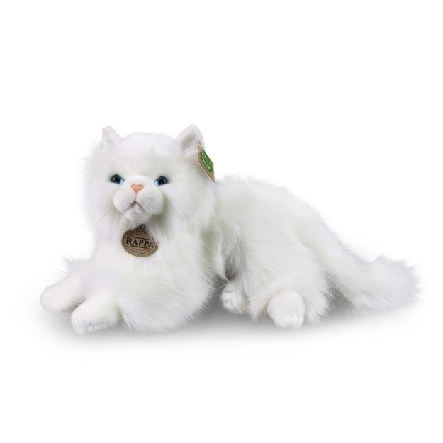 Rappa - Plush realistic mascot Persian cat white lying 30 cm Eco-Friendly 1