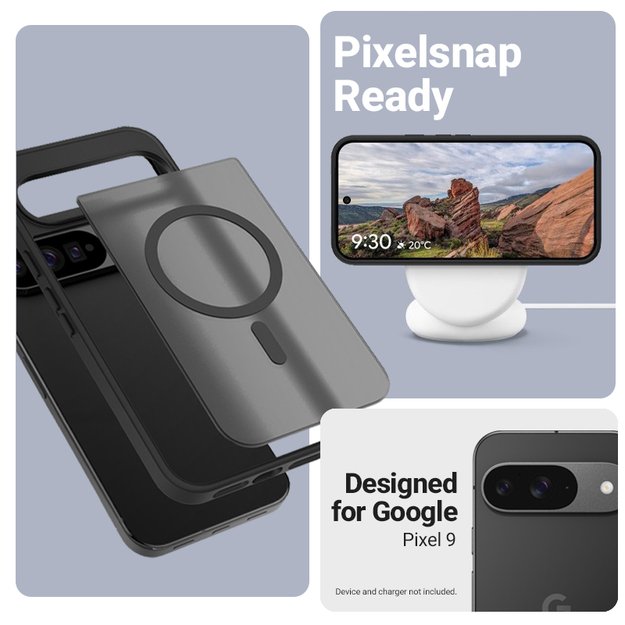 Crong Hybrid Matte Magnetic - MagSafe Google Pixel 9 Case (Black) 5