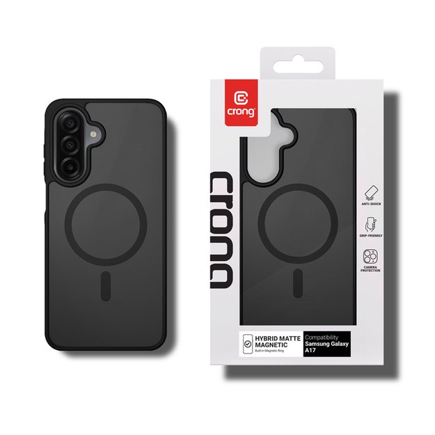 Crong Hybrid Matte Magnetic - MagSafe Case Samsung Galaxy A17 (Black) 6