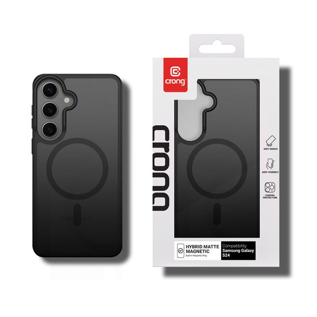 Crong Hybrid Matte Magnetic - MagSafe Case Samsung Galaxy S24 (Black) 6