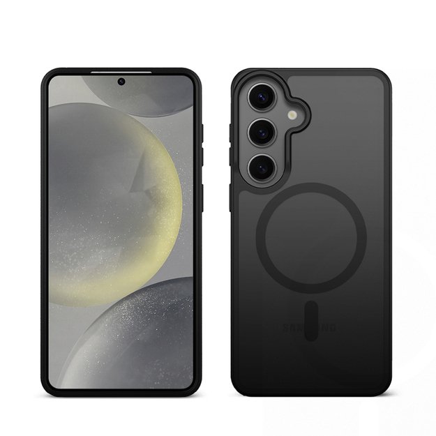 Crong Hybrid Matte Magnetic - MagSafe Case Samsung Galaxy S24 (Black) 3