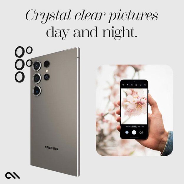 „Case-Mate“ aliuminio žiedo objektyvo apsauga – apsauginis stiklas „Samsung Galaxy S24 Ultra“ fotoaparato objektyvui (juodas) 11