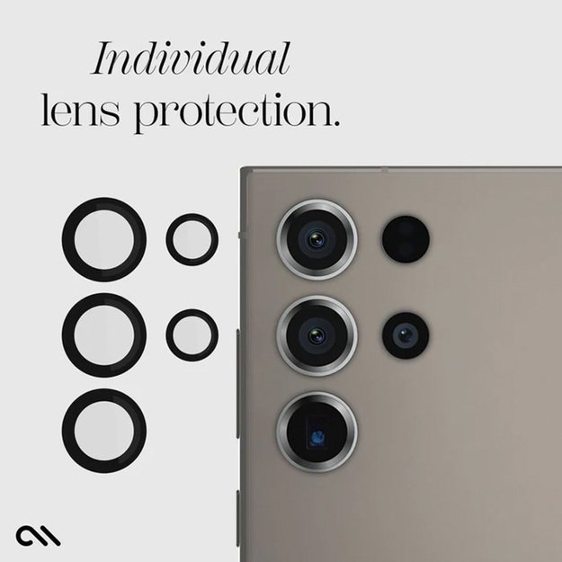„Case-Mate“ aliuminio žiedo objektyvo apsauga – apsauginis stiklas „Samsung Galaxy S24 Ultra“ fotoaparato objektyvui (juodas) 10
