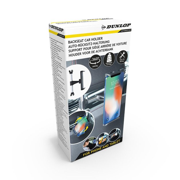 Dunlop - Automobilinis galvos atramos laikiklis išmaniajam telefonui / planšetiniam kompiuteriui 12-21 cm 21