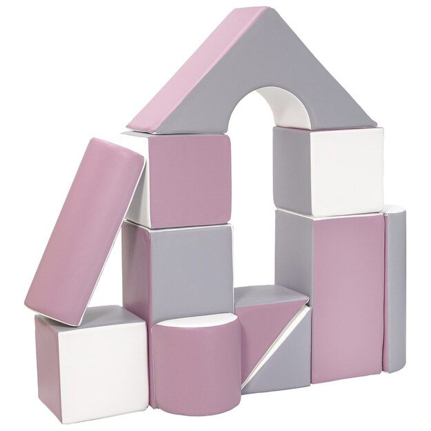 Foam Blocks &ndash; Giant Building Set 11 pcs white-grey-purple
