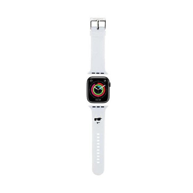 „Karl Lagerfeld“ 3D guminis „Choupette Head“ NFT dirželis „Apple Watch“ 42/44/45/49 mm (baltas) 1