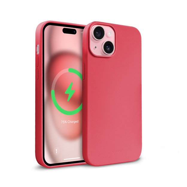 Crong Color Cover Magnetic – dėklas, skirtas iPhone 15 Plus MagSafe (rožinis)