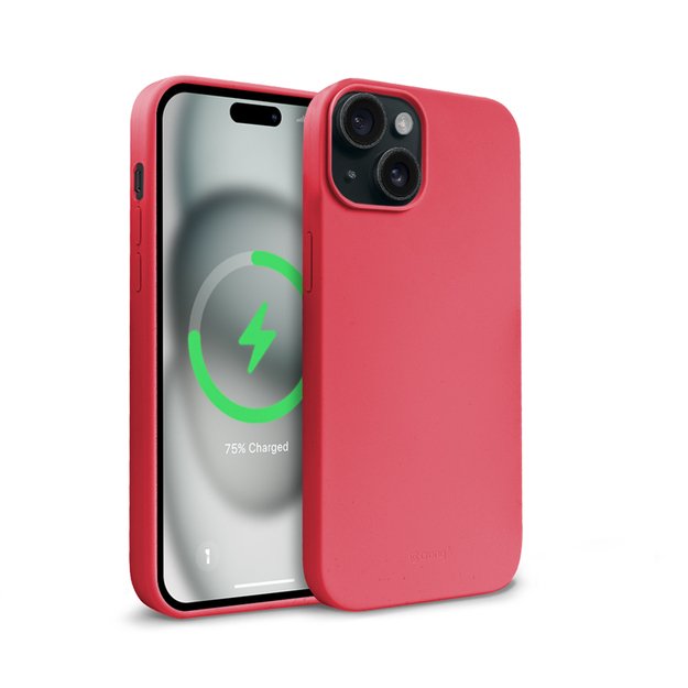 Crong Color Cover Magnetic – dėklas, skirtas iPhone 15 Plus MagSafe (rožinis)