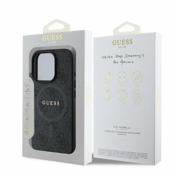 Guess 4G Ring Classic Logo MagSafe - Case for iPhone 16 Pro (black)