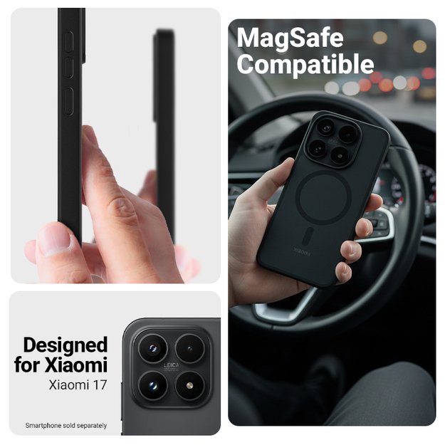 Crong Hybrid Matte Magnetic - Xiaomi 17 MagSafe Case (black)