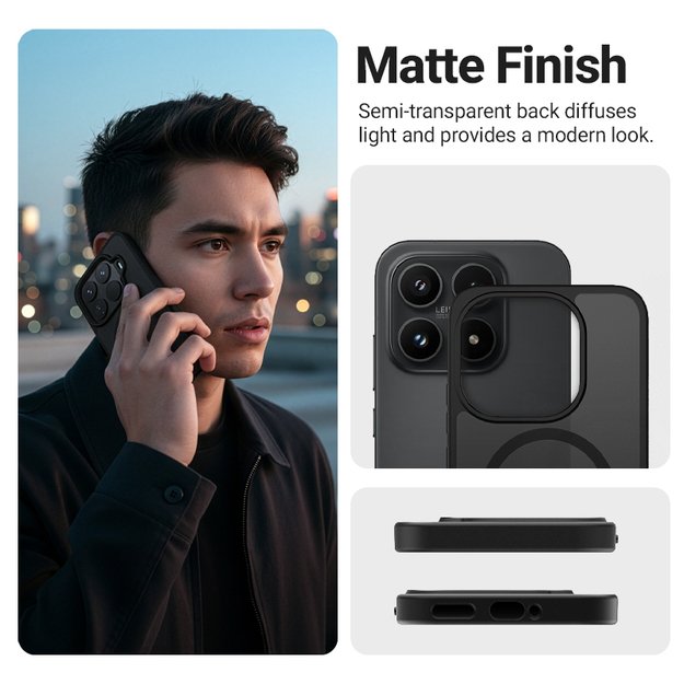 Crong Hybrid Matte Magnetic - Xiaomi 17 MagSafe Case (black)