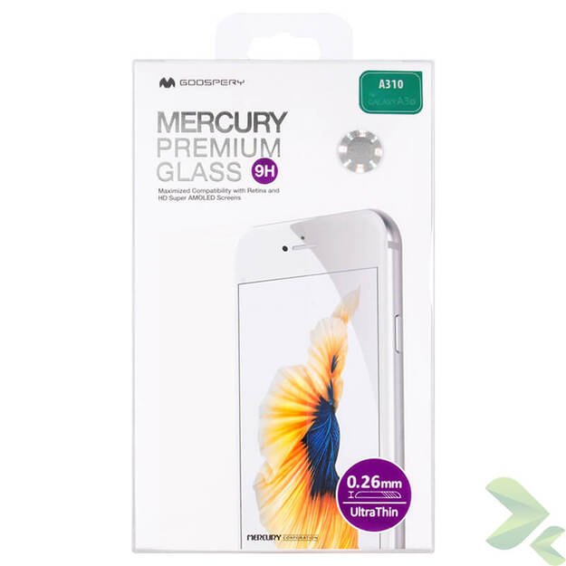 Mercury Premium Glass – grūdinto stiklo ekrano apsauga 9H, skirta Samsung Galaxy A3 (2016) 1