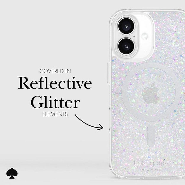 Kate Spade New York Protective MagSafe – dėklas, skirtas iPhone 16 (Chunky Glitter) 23