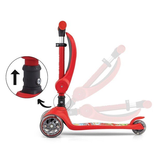 FUZZY 3-Wheel Balance Scooter with Seat for Kids red