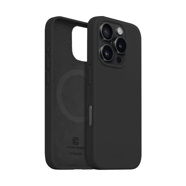 Crong Color Cover Magnetic – dėklas, skirtas iPhone 16 Pro MagSafe (juodas)