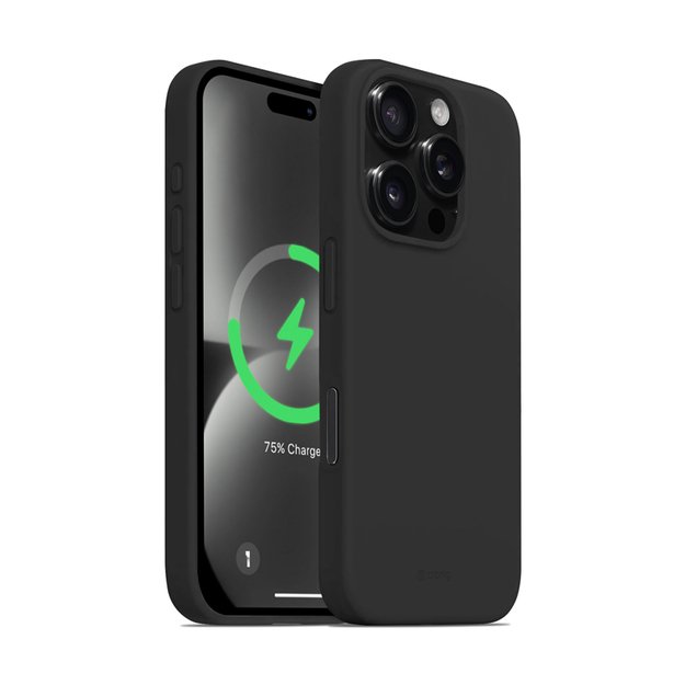 Crong Color Cover Magnetic – dėklas, skirtas iPhone 16 Pro MagSafe (juodas)