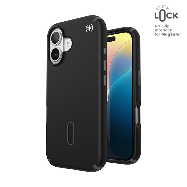 Speck Presidio2 Pro ClickLock & MagSafe – dėklas, skirtas iPhone 16 (juodas / šiferio pilkas / baltas) 1