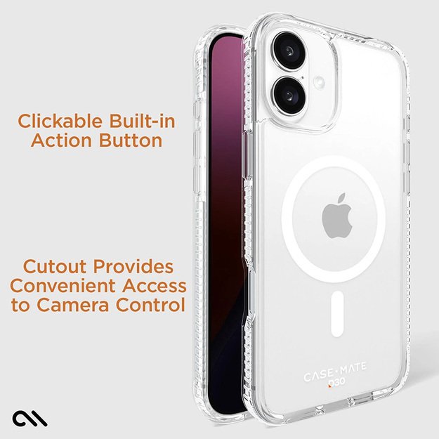 Case-Mate Tough D3O MagSafe – dėklas, skirtas iPhone 16 Plus (skaidrus) 22
