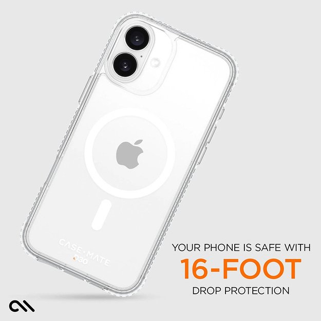Case-Mate Tough D3O MagSafe – dėklas, skirtas iPhone 16 Plus (skaidrus) 20