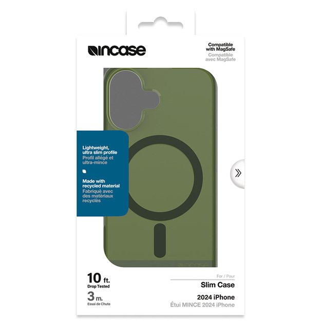 Incase Slim Case MagSafe – dėklas iPhone 16 (Highland Green)