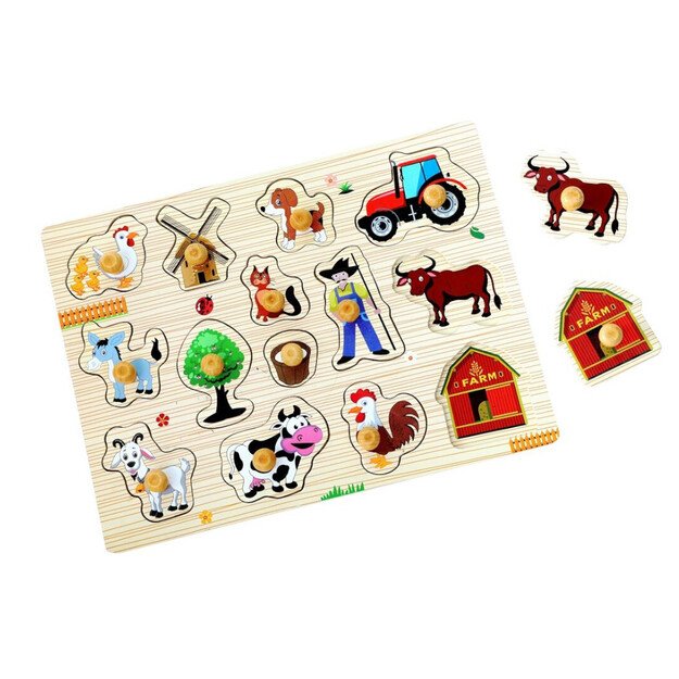 2Kids Toys Wooden puzzle Farm 14 pieces