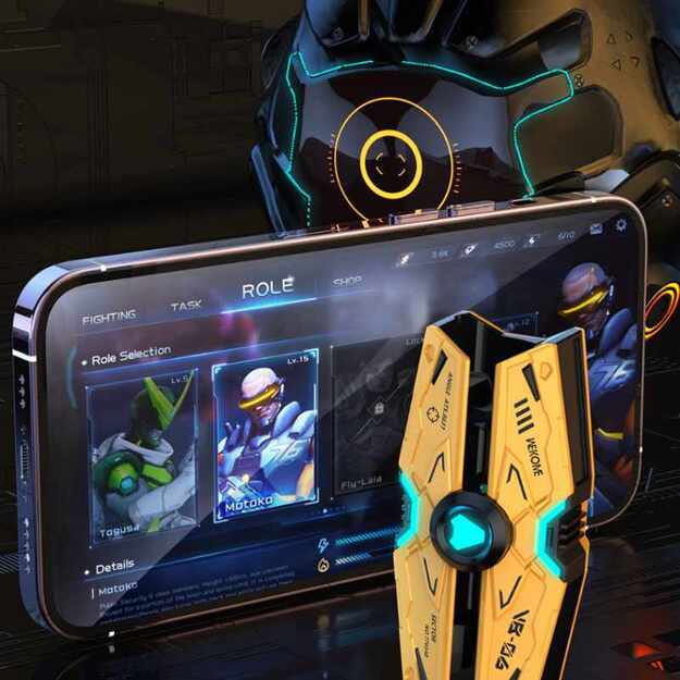 WEKOME VB06 Mecha serija – belaidės Bluetooth V5.3 TWS ausinės su įkrovimo dėklu (geltona) 17