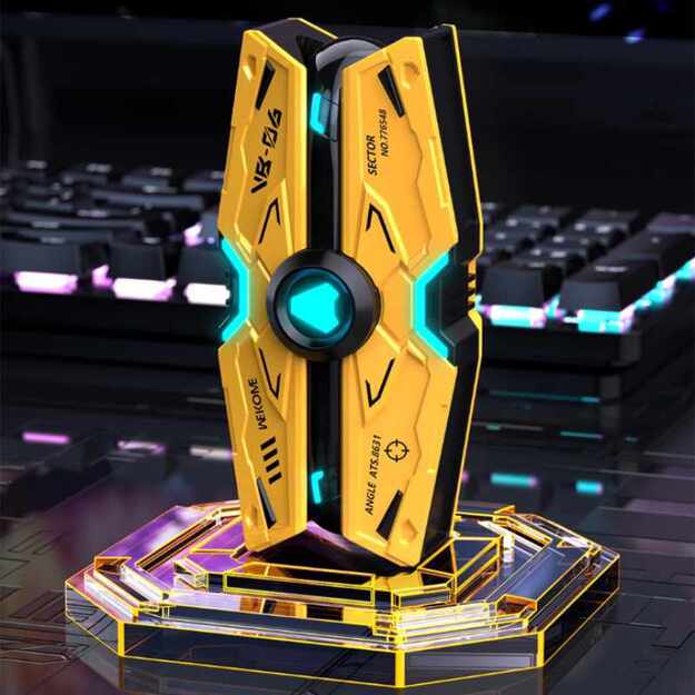 WEKOME VB06 Mecha serija – belaidės Bluetooth V5.3 TWS ausinės su įkrovimo dėklu (geltona) 19