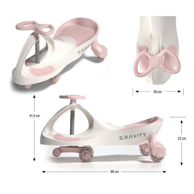 Children s gravity balance bike Gravity Milly Mally cream pink
