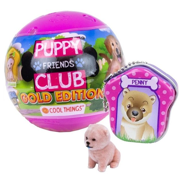 Dog figurine in capsule/ball