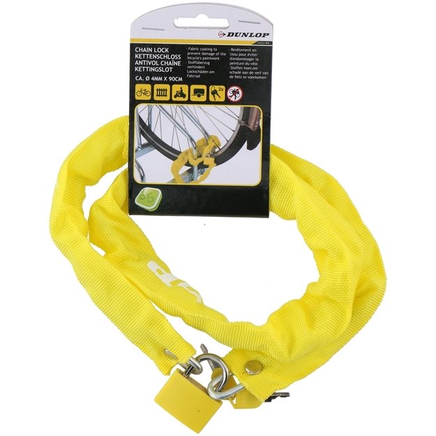 Dunlop – dviračio užraktas nuo vagystės 90 cm (geltonas) 4