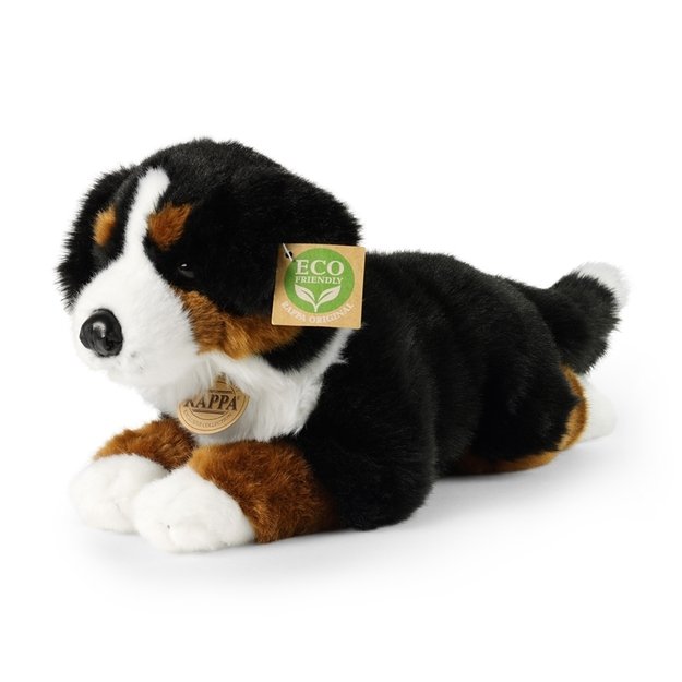 Rappa - Plush realistic Bernese Mountain Dog mascot lying 34 cm Eco-Friendly