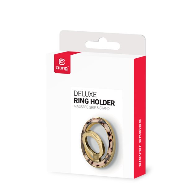 Crong Deluxe RING Holder - MagSafe Magnetic Phone Holder (Blonde Tortoise)