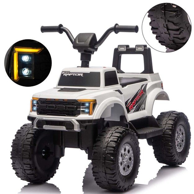 Ford F-150 Raptor Milly Mally Electric Ride-On Car white
