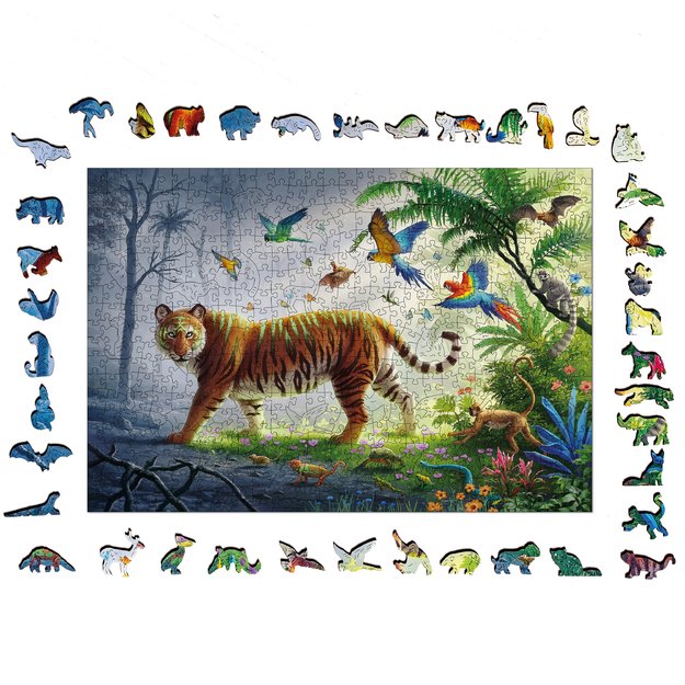 Ravensburger Wooden Puzzle 500 pc Tiger in the Jungle