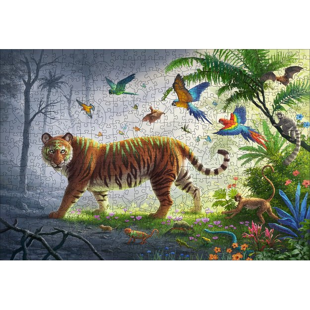Ravensburger Wooden Puzzle 500 pc Tiger in the Jungle