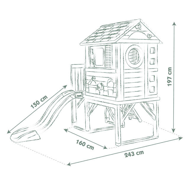 Smoby Playhouse On Stilts + Slide